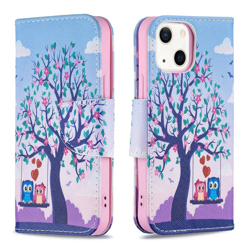 Housse iPhone 13 Mini Hiboux Sur La Balançoire Housse iPhone 13 Mini Hiboux Sur La Balançoire