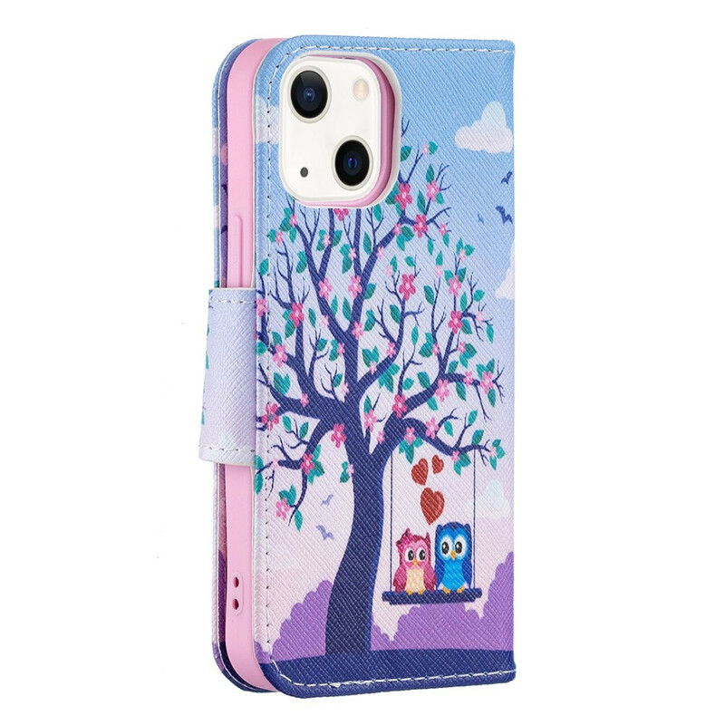 Housse iPhone 13 Mini Hiboux Sur La Balançoire Housse iPhone 13 Mini Hiboux Sur La Balançoire