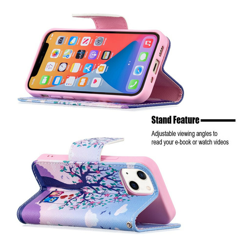 Housse iPhone 13 Mini Hiboux Sur La Balançoire Housse iPhone 13 Mini Hiboux Sur La Balançoire