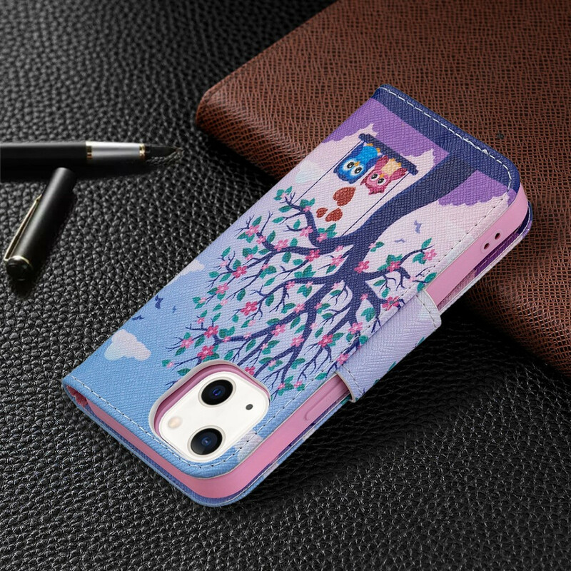 Housse iPhone 13 Mini Hiboux Sur La Balançoire Housse iPhone 13 Mini Hiboux Sur La Balançoire