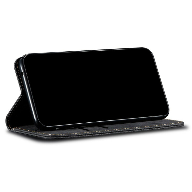 Flip Cover iPhone 13 Mini Simili Cuir Texture Jeans Flip Cover iPhone 13 Mini Simili Cuir Texture Jeans