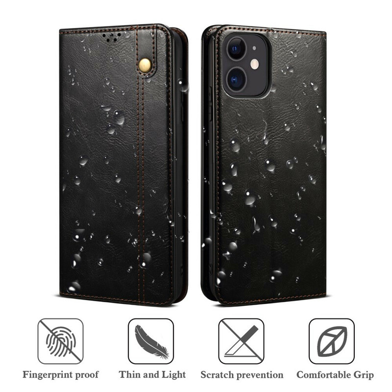 Flip Cover iPhone 13 Mini Simili Cuir Ciré Flip Cover iPhone 13 Mini Simili Cuir Ciré