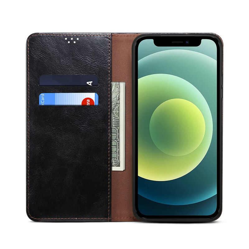 Flip Cover iPhone 13 Mini Simili Cuir Ciré Flip Cover iPhone 13 Mini Simili Cuir Ciré