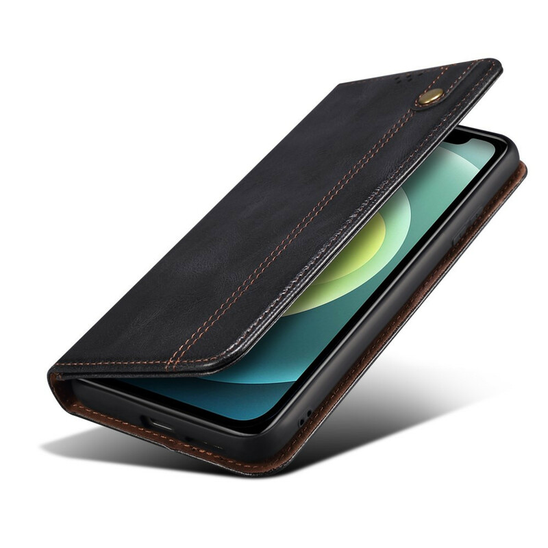 Flip Cover iPhone 13 Mini Simili Cuir Ciré Flip Cover iPhone 13 Mini Simili Cuir Ciré