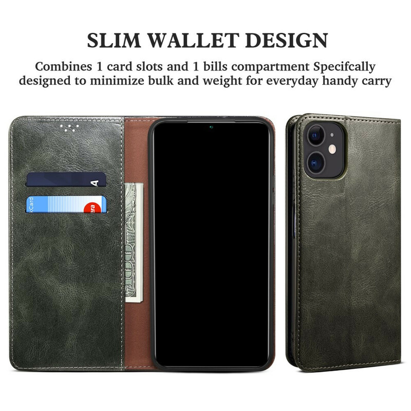 Flip Cover iPhone 13 Mini Simili Cuir Ciré Flip Cover iPhone 13 Mini Simili Cuir Ciré