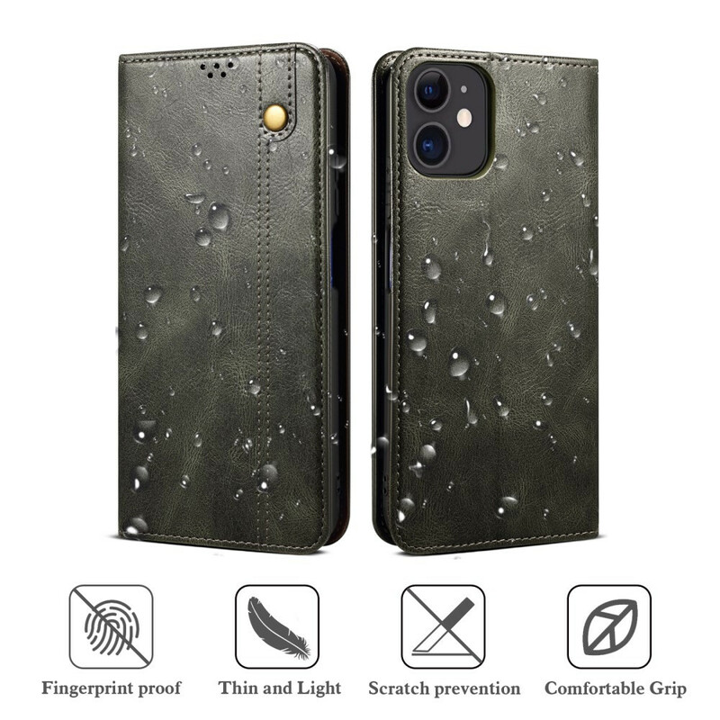 Flip Cover iPhone 13 Mini Simili Cuir Ciré Flip Cover iPhone 13 Mini Simili Cuir Ciré