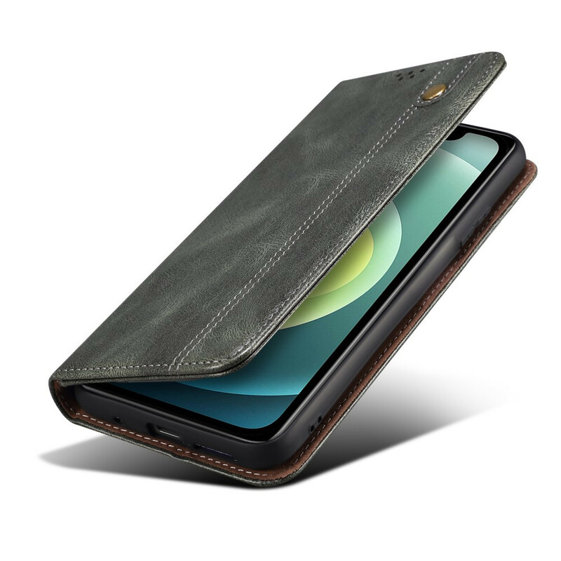 Flip Cover iPhone 13 Mini Simili Cuir Ciré Flip Cover iPhone 13 Mini Simili Cuir Ciré
