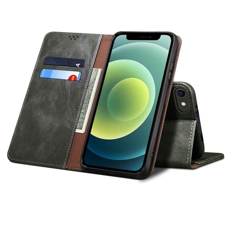 Flip Cover iPhone 13 Mini Simili Cuir Ciré Flip Cover iPhone 13 Mini Simili Cuir Ciré