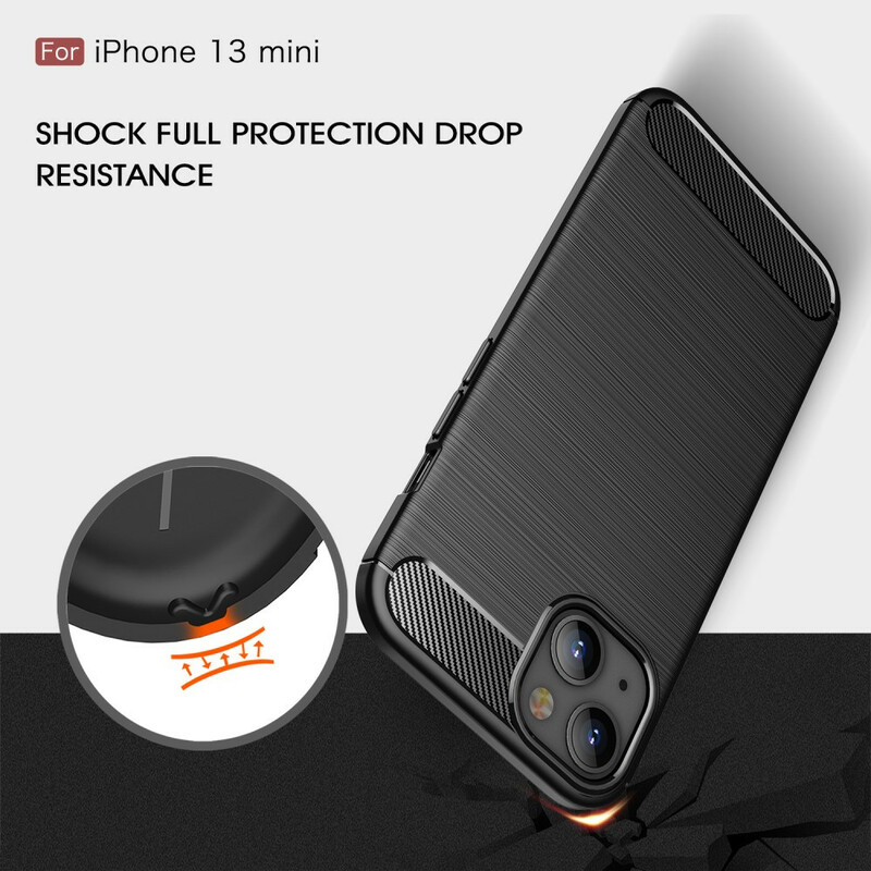Coque iPhone 13 Mini Fibre Carbone Brossée Coque iPhone 13 Mini Fibre Carbone Brossée