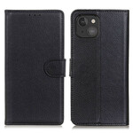 Housse iPhone 13 Mini Simili Cuir Litchi Traditionnel