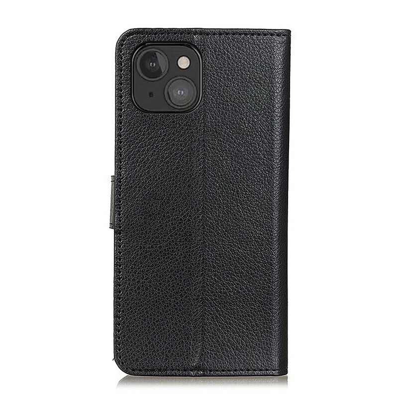 Housse iPhone 13 Mini Simili Cuir Litchi Traditionnel Housse iPhone 13 Mini Simili Cuir Litchi Traditionnel