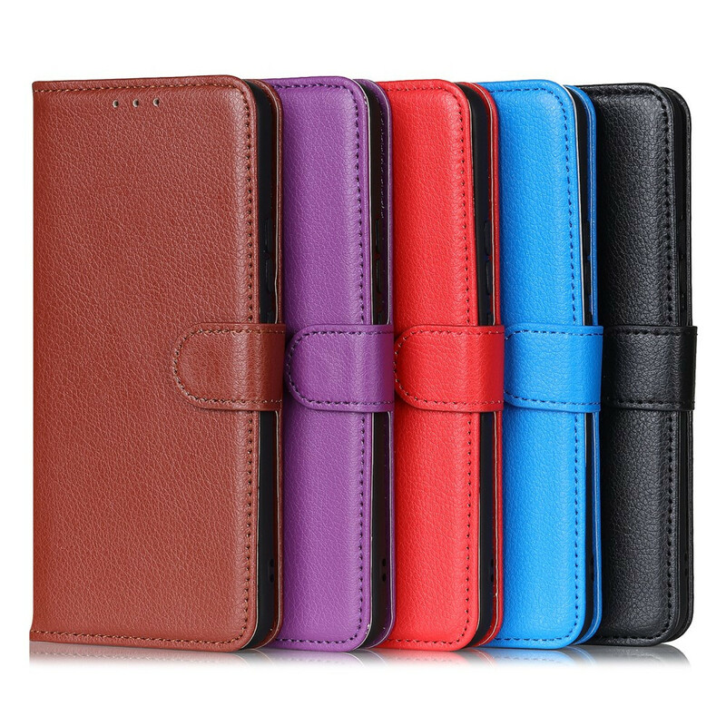 Housse iPhone 13 Mini Simili Cuir Litchi Traditionnel Housse iPhone 13 Mini Simili Cuir Litchi Traditionnel