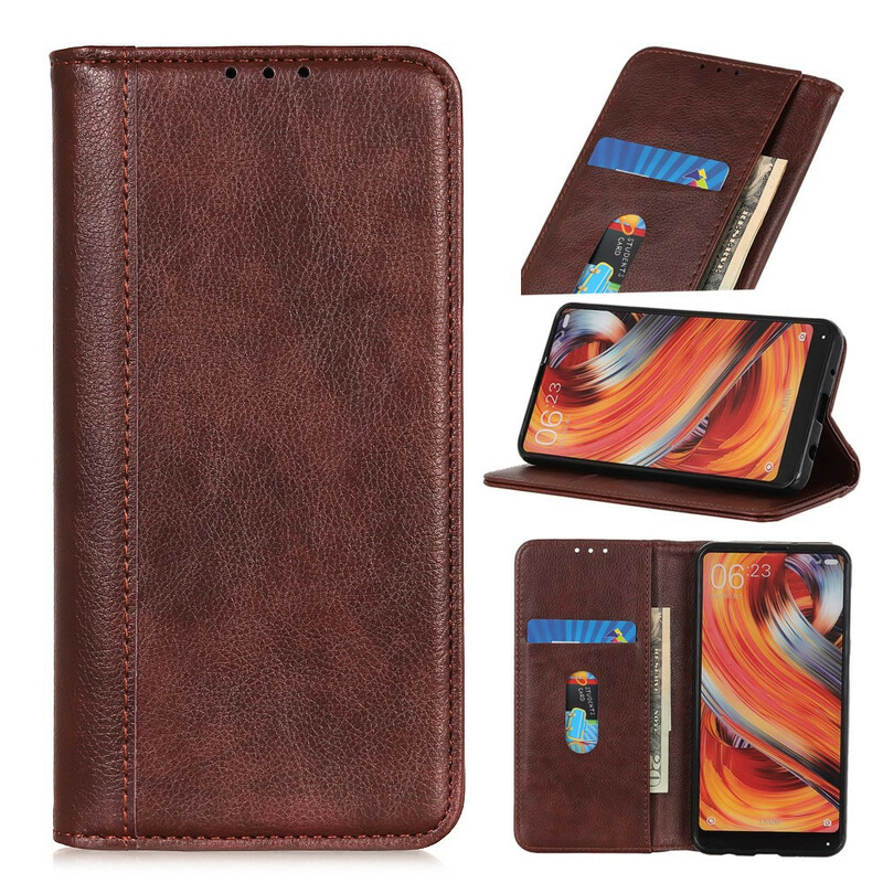 Flip Cover iPhone 13 Mini Cuir Litchi Fendu Élégance Flip Cover iPhone 13 Mini Cuir Litchi Fendu Élégance