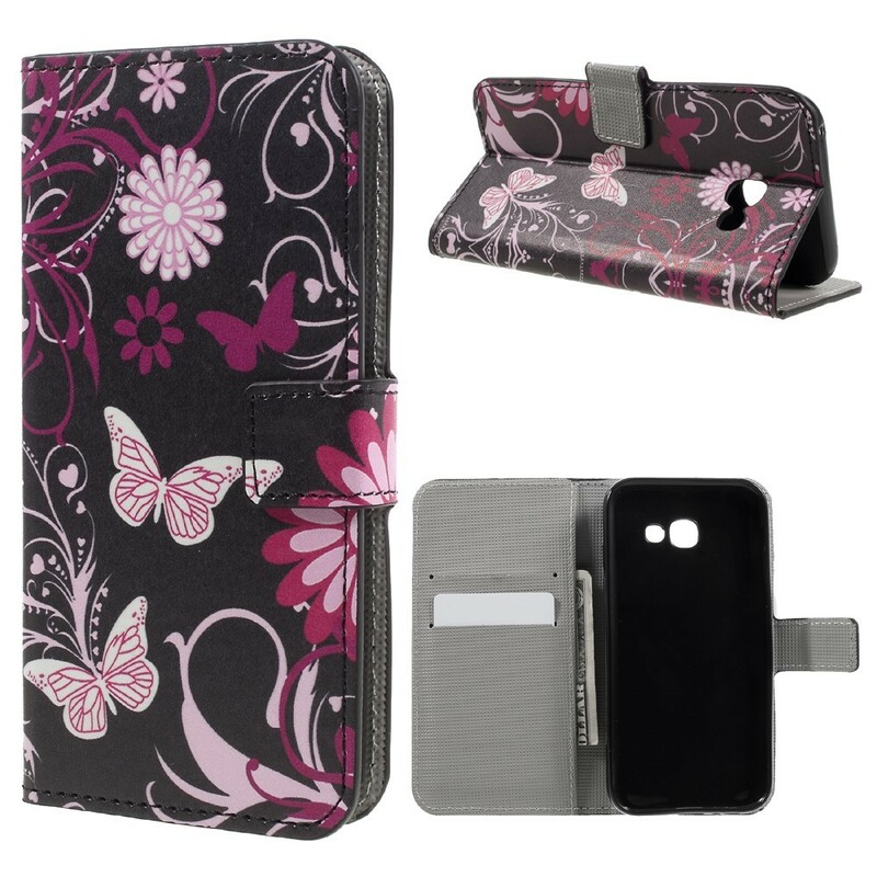 Housse Samsung Galaxy A3 2017 Papillons et Fleurs Housse Samsung Galaxy A3 2017 Papillons et Fleurs