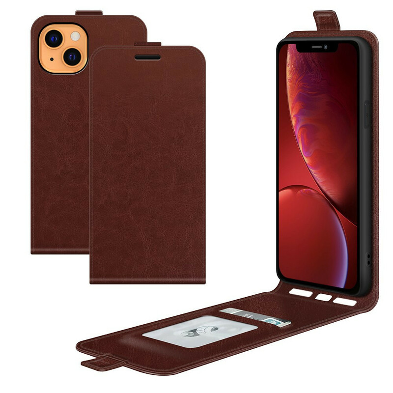 Housse iPhone 13 Mini Effet Cuir Rabat Vertical Housse iPhone 13 Mini Effet Cuir Rabat Vertical