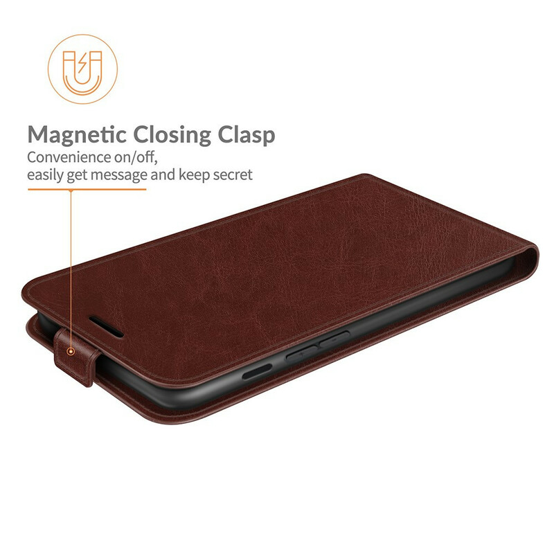 Housse iPhone 13 Mini Effet Cuir Rabat Vertical Housse iPhone 13 Mini Effet Cuir Rabat Vertical