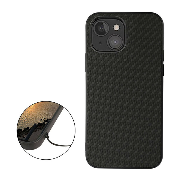 Coque iPhone 13 Mini Effet Cuir Texture Fibre Carbone