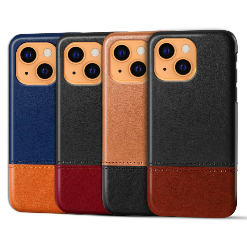 Coque iPhone 13 Mini Effet Cuir Bicolore KSQ Coque iPhone 13 Mini Effet Cuir Bicolore KSQ