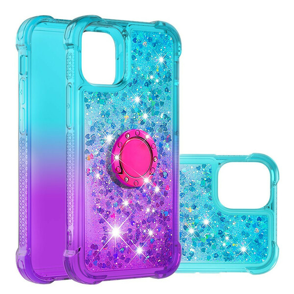 Coque iPhone 13 Mini Paillettes Anneau-Support