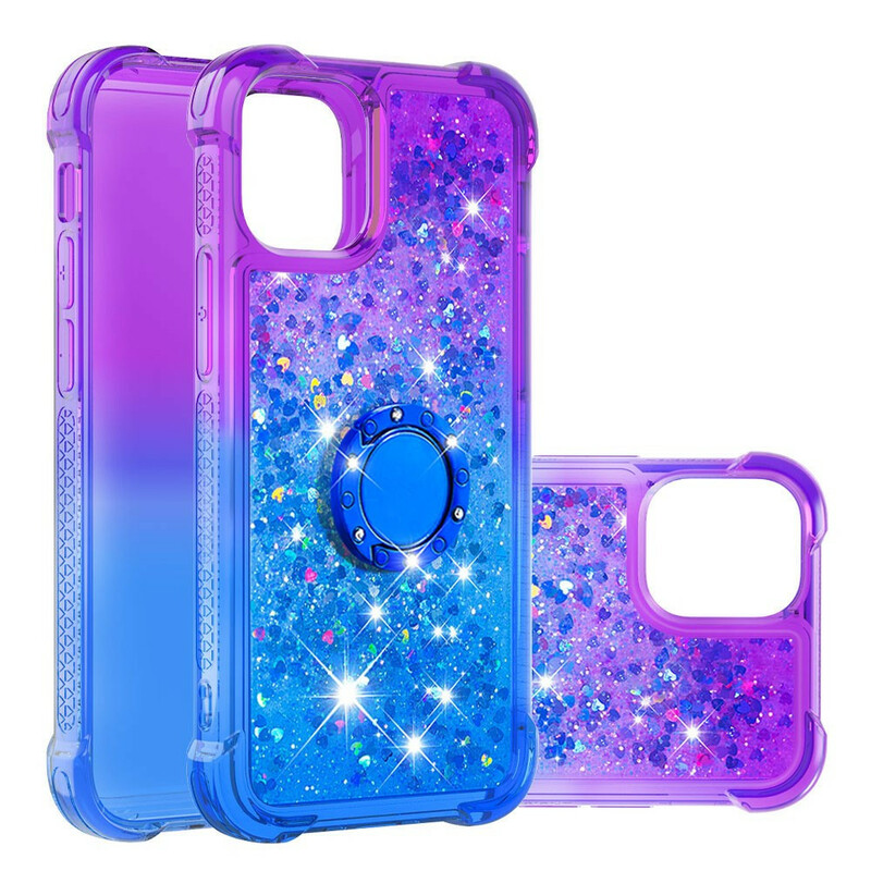 Coque iPhone 13 Mini Paillettes Anneau-Support Coque iPhone 13 Mini Paillettes Anneau-Support