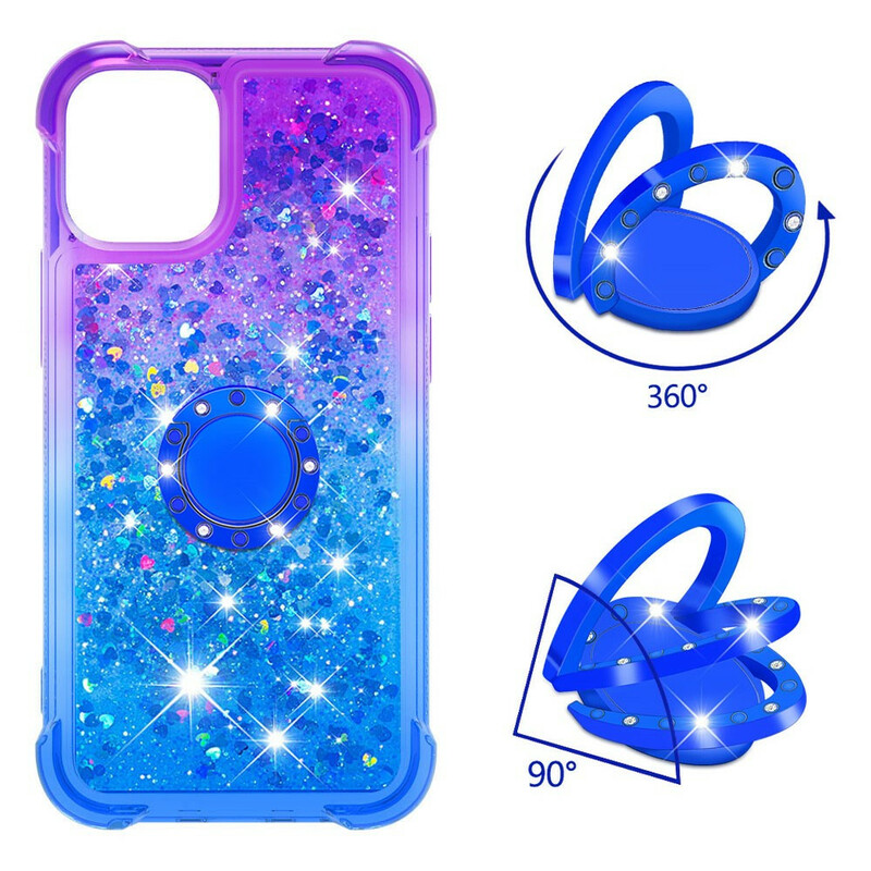 Coque iPhone 13 Mini Paillettes Anneau-Support