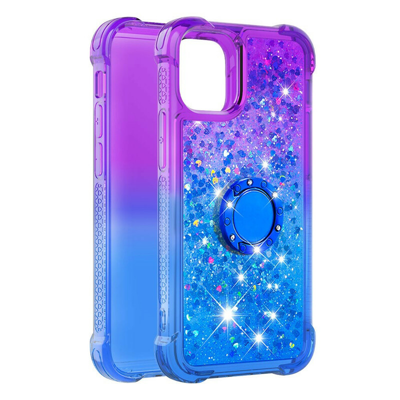Coque iPhone 13 Mini Paillettes Anneau-Support Coque iPhone 13 Mini Paillettes Anneau-Support