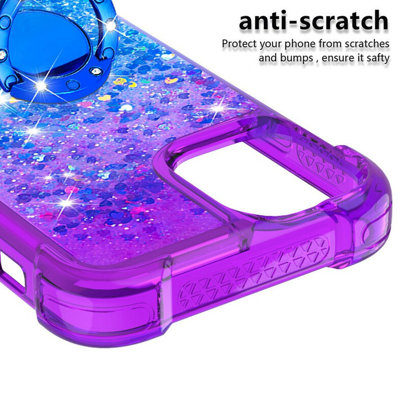 Coque iPhone 13 Mini Paillettes Anneau-Support Coque iPhone 13 Mini Paillettes Anneau-Support