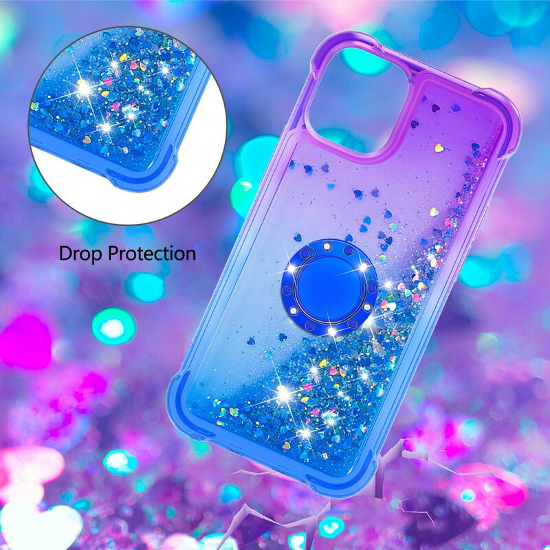 Coque iPhone 13 Mini Paillettes Anneau-Support