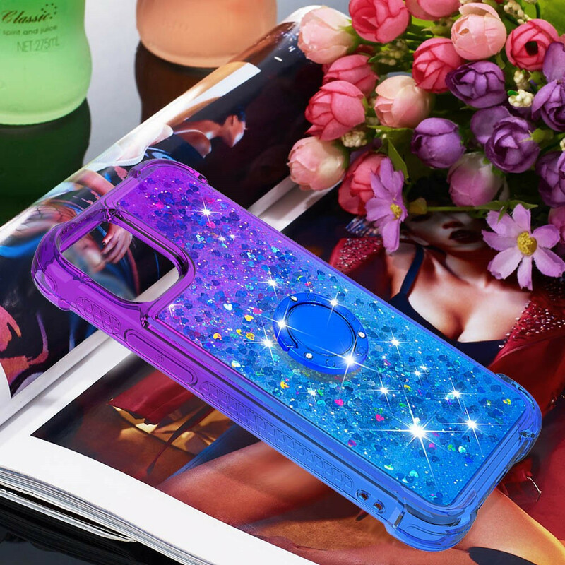 Coque iPhone 13 Mini Paillettes Anneau-Support Coque iPhone 13 Mini Paillettes Anneau-Support