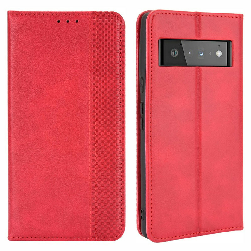 Flip Cover Google Pixel 6 Effet Cuir Vintage Stylisé Flip Cover Google Pixel 6 Effet Cuir Vintage Stylisé