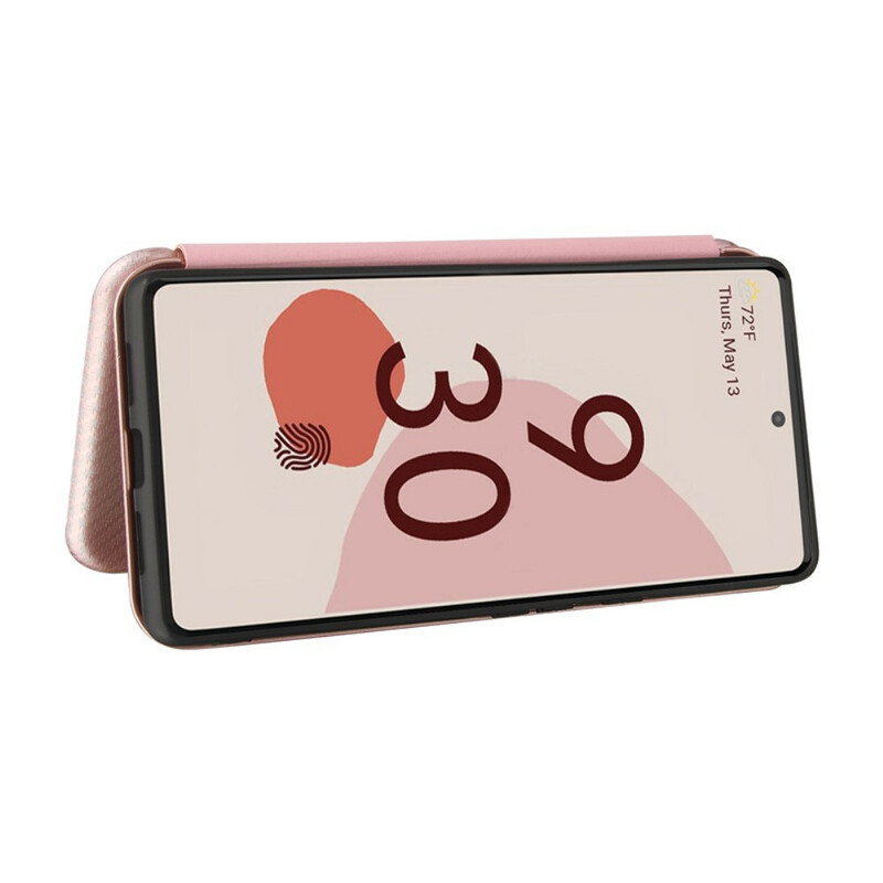 Flip Cover Google Pixel 6 Silicone Carbone Coloré Flip Cover Google Pixel 6 Silicone Carbone Coloré