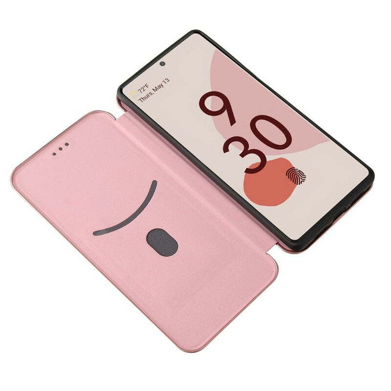 Flip Cover Google Pixel 6 Silicone Carbone Coloré Flip Cover Google Pixel 6 Silicone Carbone Coloré