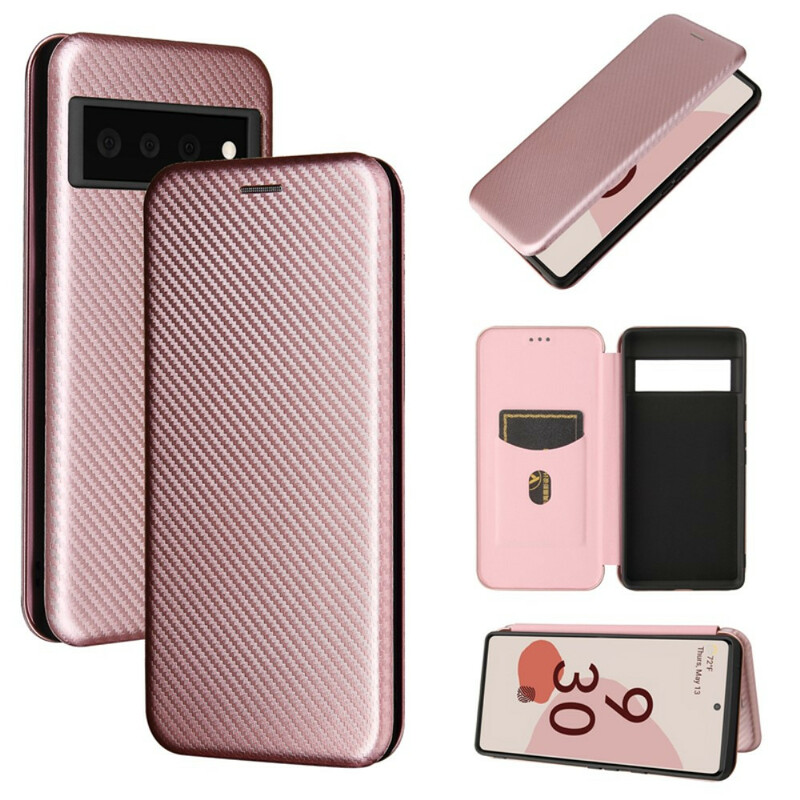 Flip Cover Google Pixel 6 Silicone Carbone Coloré Flip Cover Google Pixel 6 Silicone Carbone Coloré