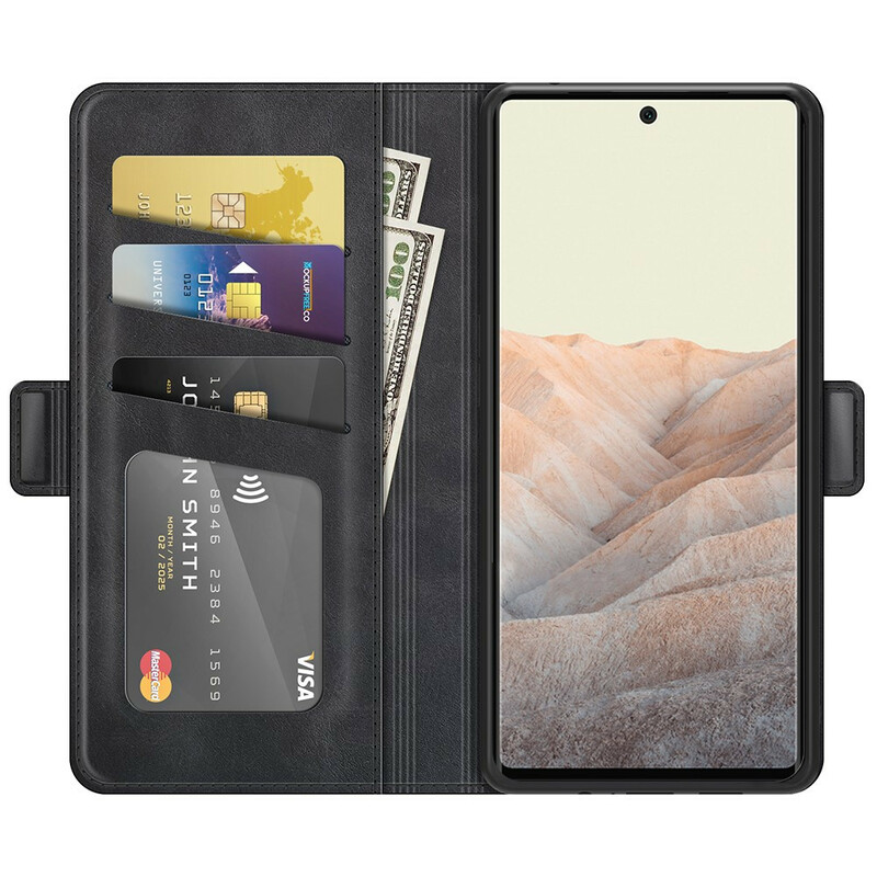 Housse Google Pixel 6 Rabat Double Classique Housse Google Pixel 6 Rabat Double Classique