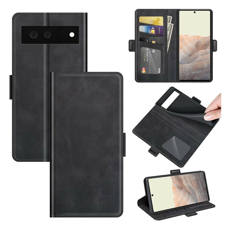Housse Google Pixel 6 Rabat Double Classique Housse Google Pixel 6 Rabat Double Classique