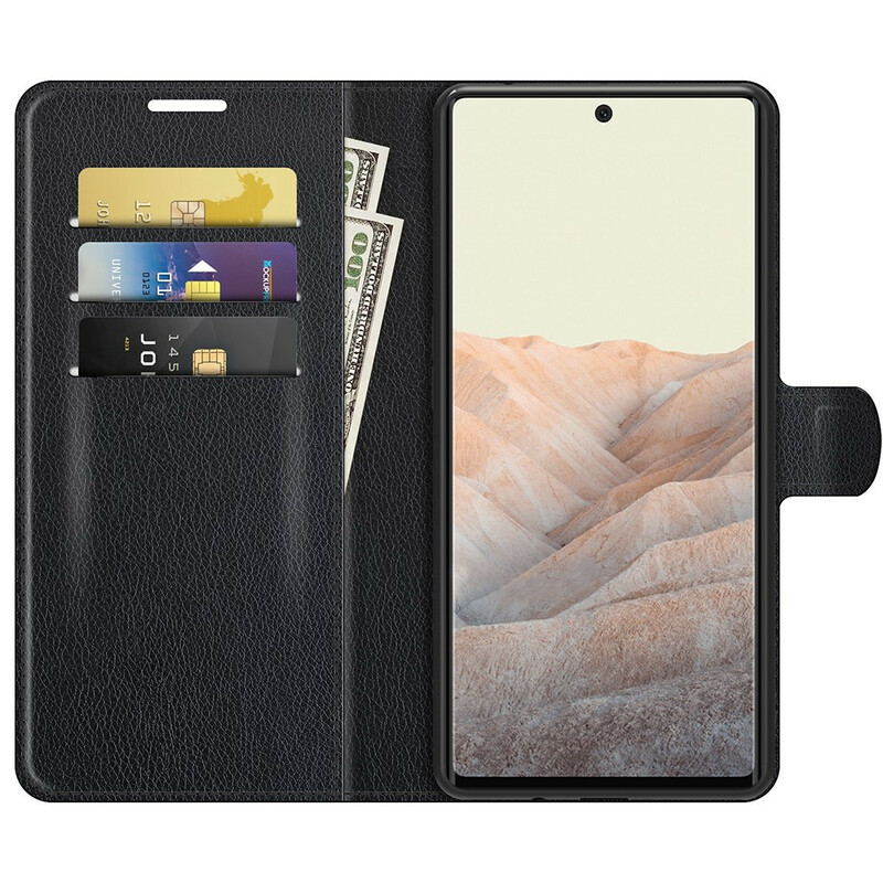 Housse Google Pixel 6 Simili Cuir Litchi Classique Housse Google Pixel 6 Simili Cuir Litchi Classique