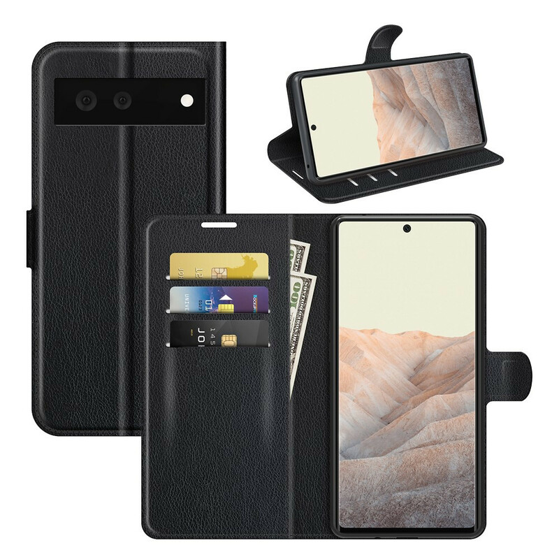Housse Google Pixel 6 Simili Cuir Litchi Classique Housse Google Pixel 6 Simili Cuir Litchi Classique
