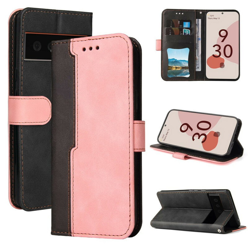 Housse Google Pixel 6 Simili Cuir Bicolore Coloré Housse Google Pixel 6 Simili Cuir Bicolore Coloré