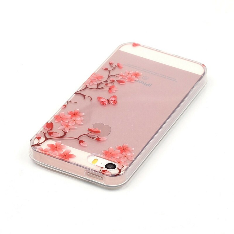 Coque iPhone SE/5/5S Transparente Arbre Fleuri