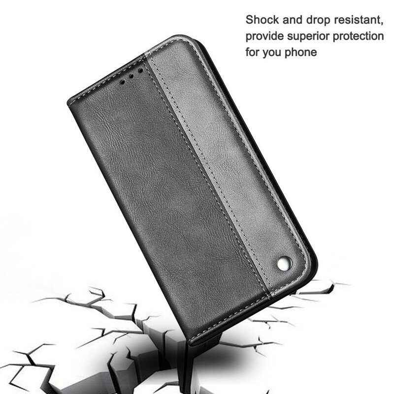 Flip Cover iPhone 13 Mini Bicolore Effet Cuir Flip Cover iPhone 13 Mini Bicolore Effet Cuir