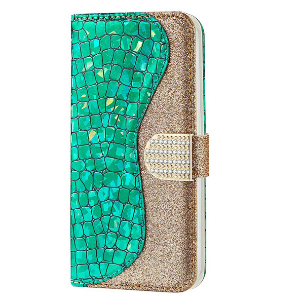 Housse iPhone 13 Mini Croco Diamants