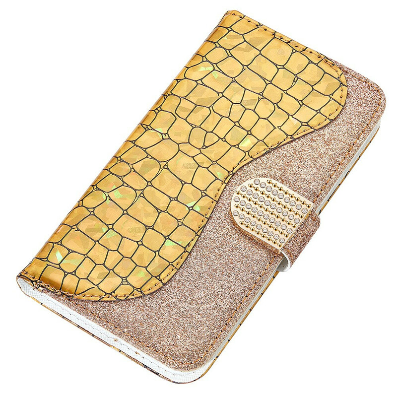 Housse iPhone 13 Mini Croco Diamants Housse iPhone 13 Mini Croco Diamants