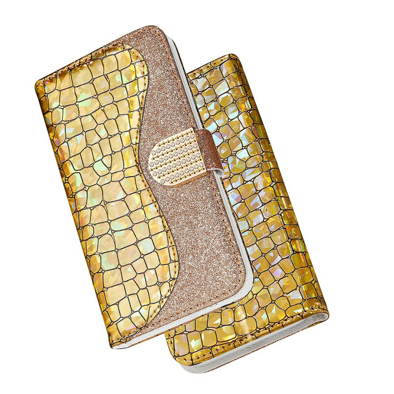 Housse iPhone 13 Mini Croco Diamants Housse iPhone 13 Mini Croco Diamants