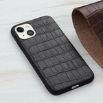 Coque iPhone 13 Mini Véritable Cuir Texture Crocodile