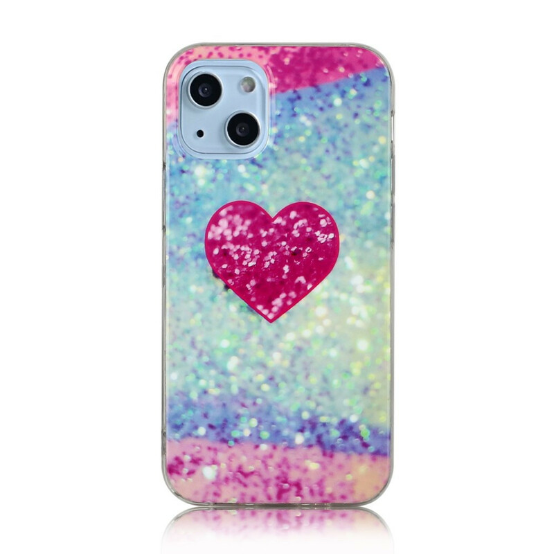 Coque iPhone 13 Mini Marbre Paillettes Coque iPhone 13 Mini Marbre Paillettes