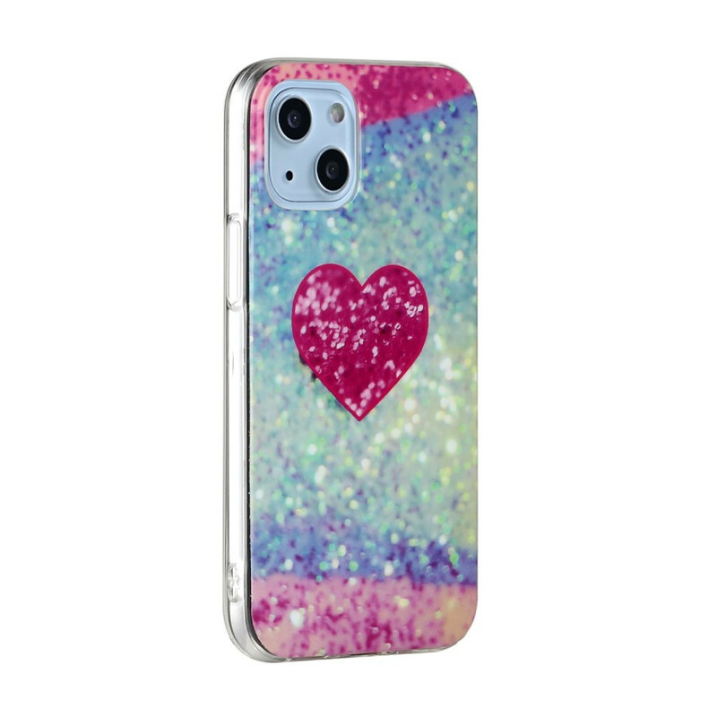 Coque iPhone 13 Mini Marbre Paillettes Coque iPhone 13 Mini Marbre Paillettes
