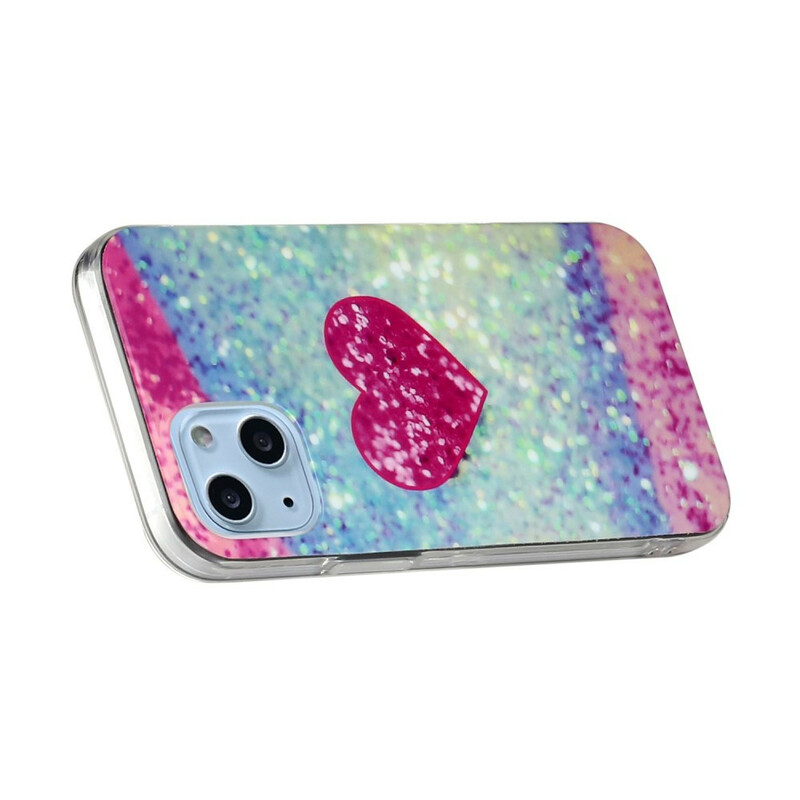 Coque iPhone 13 Mini Marbre Paillettes Coque iPhone 13 Mini Marbre Paillettes