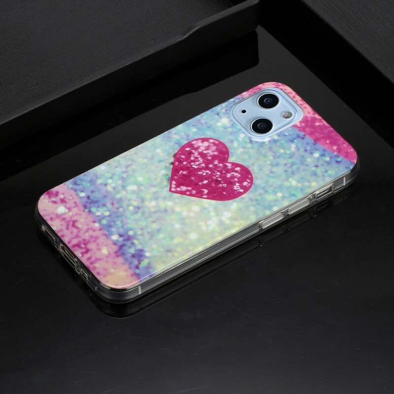 Coque iPhone 13 Mini Marbre Paillettes Coque iPhone 13 Mini Marbre Paillettes