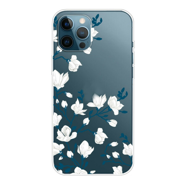 Coque iPhone 13 Pro Max Fleurs Blanches