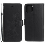 Housse iPhone 13 Mini Papillons et Fleurs à Lanière Housse iPhone 13 Mini Papillons et Fleurs à Lanière